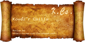 Kovár Csilla névjegykártya