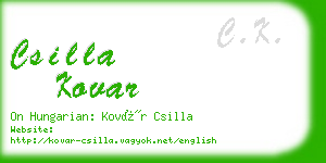 csilla kovar business card